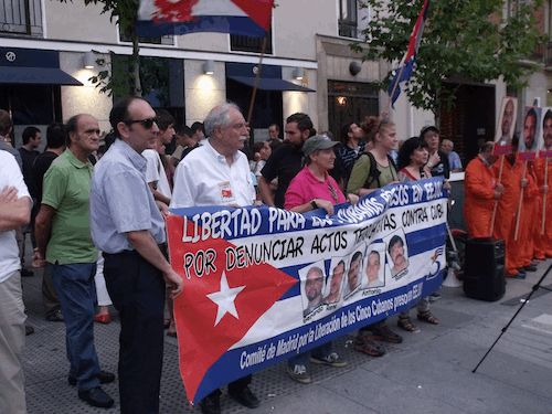 Manifestación en Madrid por los 5 cubanos presos en EEUU